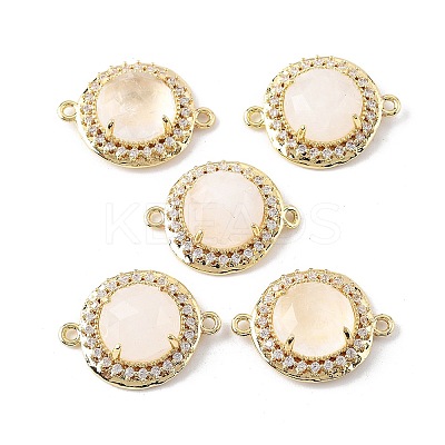 Natural Quartz Crystal Rock Crystal Faceted Connector Charms G-H323-03G-13-1