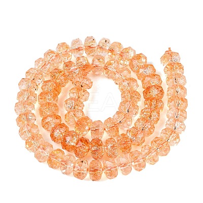 Crackle Transparent Glass Beads Strands GLAA-N068-03A-13-1