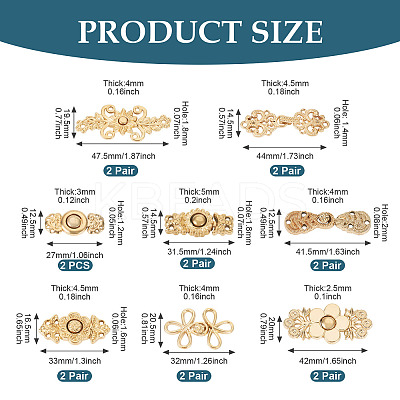 16 Pairs 8 Styles Alloy Adjustable Jean Button Pins DIY-TA0013-13-1