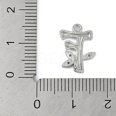 Brass Crystal Rhinestone Letter Links Connector Charms KK-S395-06P-F-1