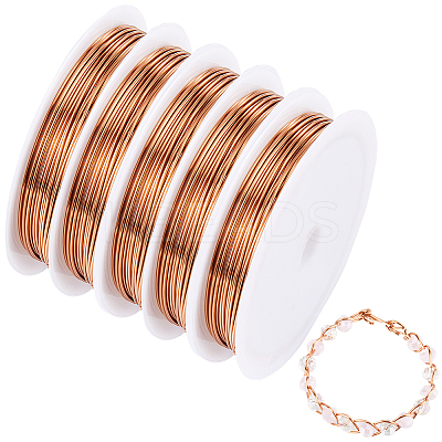5 Rolls Copper Jewelry Craft Wire CWIR-SC0001-06-1