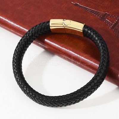 Braided Microfiber Leather Cord Bracelets for Women Men BJEW-D304-05G-02-1