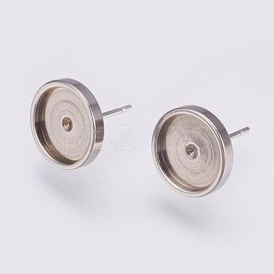 Non-Tarnish 201 Stainless Steel Stud Earring Settings STAS-I088-F-01P-1
