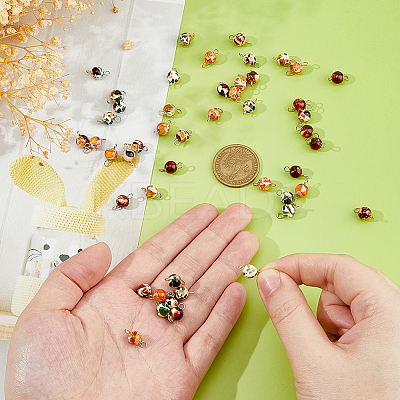 48Pcs 8 Styles Synthetic Amber Links Connector Charms PALLOY-FH00133-1