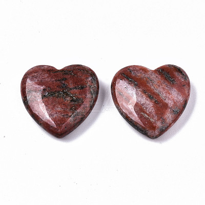 Natural Red Sesame Jasper Heart Love Stone G-S364-066-1