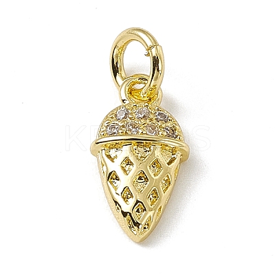 Brass Micro Pave Clear Cubic Zirconia Ice Cream Charms ZIRC-F132-69G-1