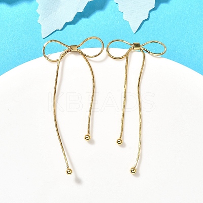 Bowknot Rack Plating Brass Stud Earrrings EJEW-Z085-01G-1