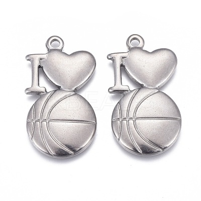 Non-Tarnish 304 Stainless Steel Pendants STAS-F249-18P-1