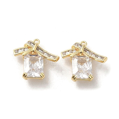 Brass with Glass Rhinestone Pendants KK-H455-30G-1