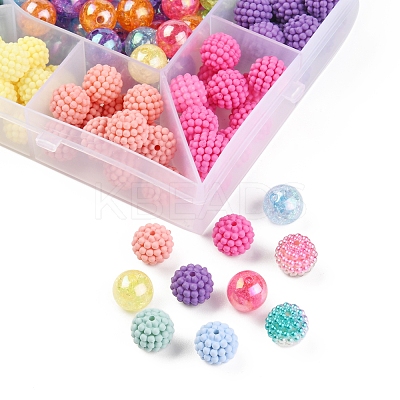 148Pcs 8 Style Rubberized Style & Imitation Pearl & Transparent Crackle Acrylic Beads MACR-YW0001-98-1