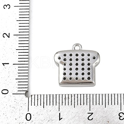 Brass Micro Pave Clear Cubic Zirconia Charms LS-KK-L238-18P-1