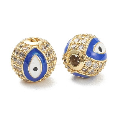 Brass Micro Pave Cubic Zirconia Beads ZIRC-A019-16G-B02-1