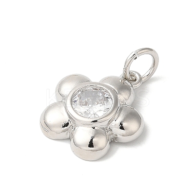 Rack Plating Brass Clear Cubic Zirconia Pendants KK-Z056-22P-1