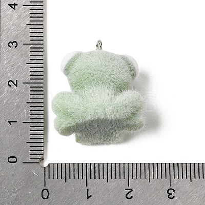 Flocking Opaque Resin Pendants RESI-G123-01R-1