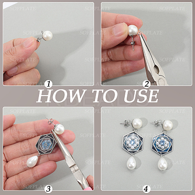 304 Stainless Steel Stud Earring Findings EJEW-SP0001-17C-1