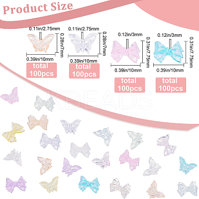 400Pcs 4 Styles Opaque & Transparent Resin Cabochons CRES-CP0001-04-1