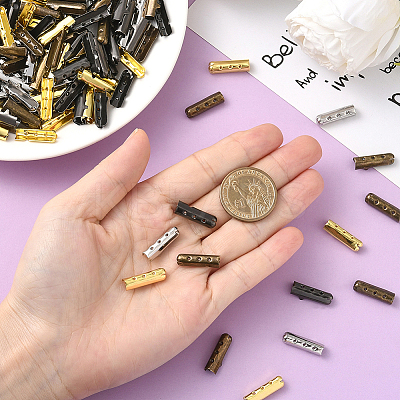 200Pcs 4 Colors Column Alloy Shoelace Buckle Connectors FIND-SP0004-68B-1