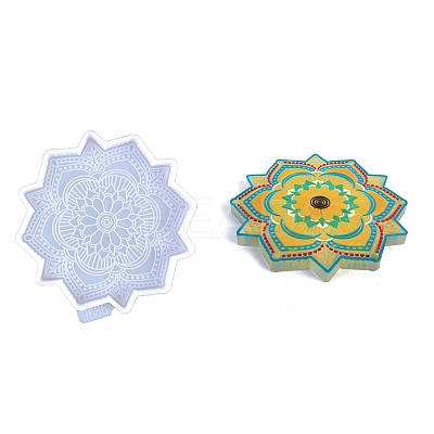 Mandala Flower Coaster DIY Silicone Mold DIY-K072-05B-1