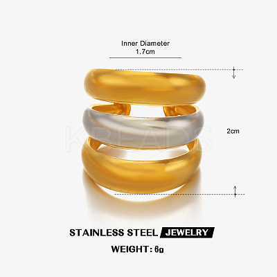 304 Stainless Steel Cuff Open Rings FS-WG38541-02-1
