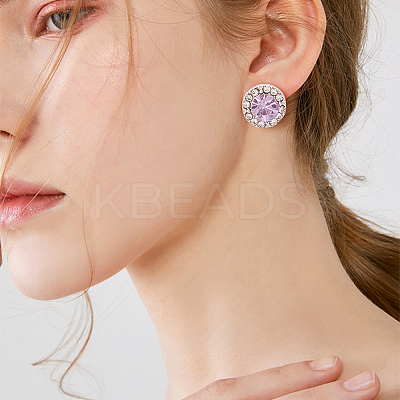 5 Pairs 5 Style Cubic Zirconia Diamond Stud Earrings EJEW-AN0004-30-1