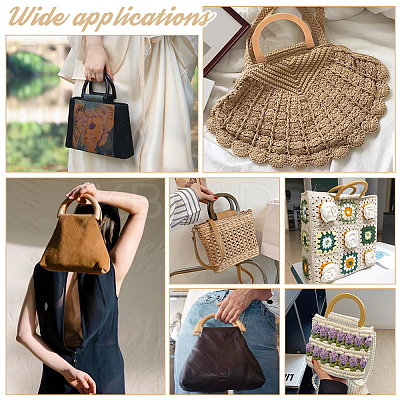 6Pcs 3 Colors D Shaped Plastic Imitation Wood Bag Handles Sets FIND-PH0010-55-1