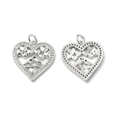 Brass Micro Pave Cubic Zirconia Pendants KK-E068-VB124-1