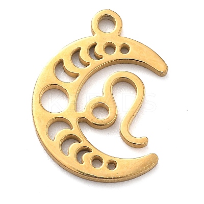Real 18K Gold Plated 304 Stainless Steel Pendants STAS-R003-02G-09-1