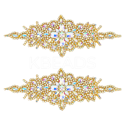 Rhombus Iron on Rhinestone Appliques DIY-WH0304-975B-1