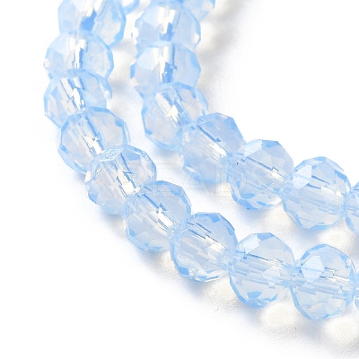 Baking Paint Transparent Glass Beads Strands DGLA-A034-J6MM-D01-1