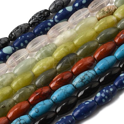 Natural & Synthetic Mixed Gemstone Beads Strands G-K362-I-06-1