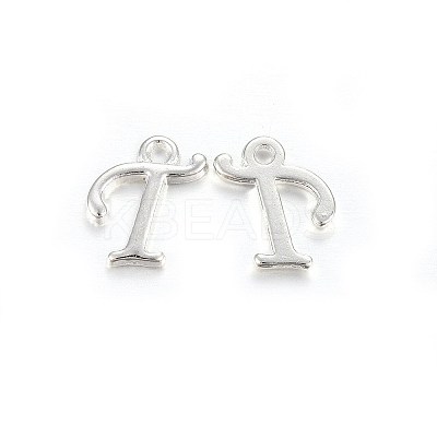 Silver Color Plated Alloy Letter Pendants PALLOY-J718-01S-T-1