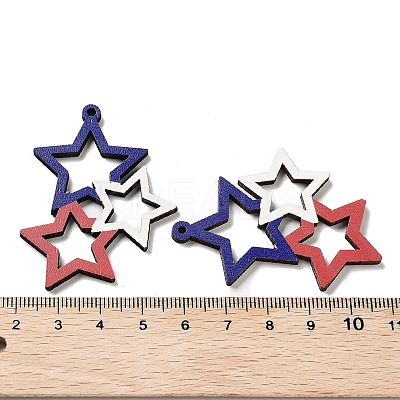 Spray Painted Wood Big Pendants WOOD-D028-01T-1