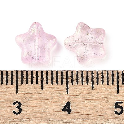 Transparent Spray Painted Frosted Glass Beads X2-GLAA-NH0003-01C-1