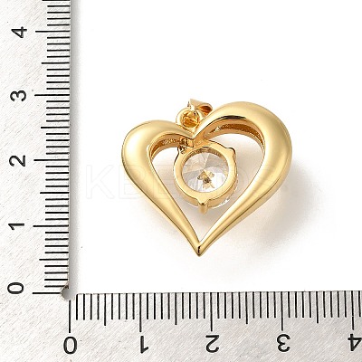 Rack Plating Brass with Cubic Zirconia Pendants KK-Z086-12G-01-1