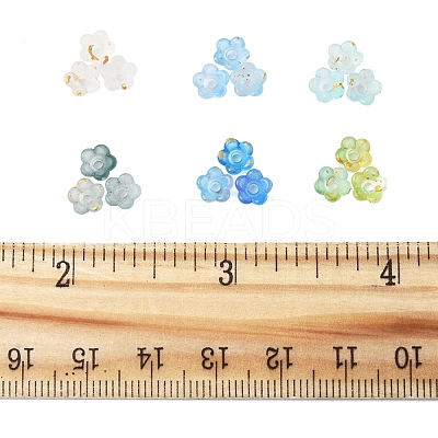 420Pcs 6 Colors Frosted Transparent Acrylic Beads OACR-FS0002-17A-1