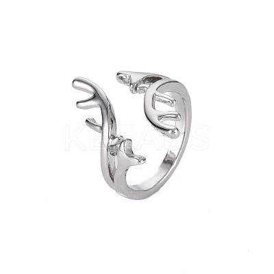 Branch Cuff Finger Rings for Girl Women RJEW-S038-197-1