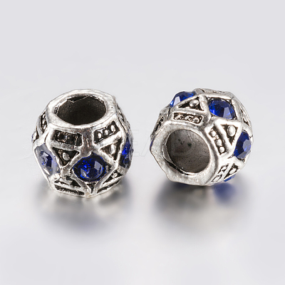 Tibetan Style Alloy Rhinestone European Beads PALLOY-F200-05B-1