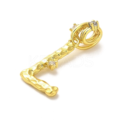 Rack Plating Brass Micro Pave Cubic Zirconia European Dangle Charms KK-L210-015G-L-1