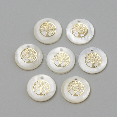 Freshwater Shell Pendants X-SHEL-Q010-011G-1