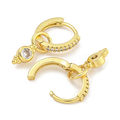 Rack Plating Brass Pave Clear Cubic Zirconia Hoop Earrings for Women EJEW-G410-45G-1