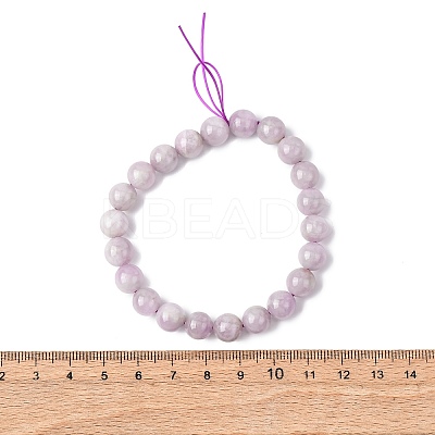 Natural Kunzite Round Beads Stretch Bracelets for Women Men LS-BJEW-A149-01-1