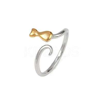 304 Stainless Steel Cuff Rings RJEW-P153-04G-1