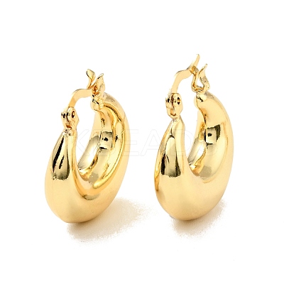 Rack Plating Brass Chunky Hoop Earrings for Women EJEW-G288-35D-G-1
