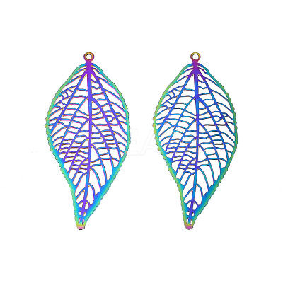 Ion Plating(IP) 201 Stainless Steel Filigree Big Pendants LS-STAS-S118-098-1