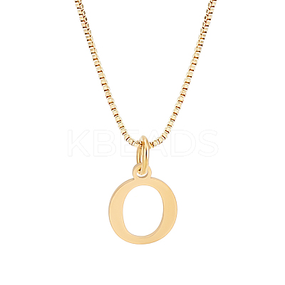 1pc 304 Stainless Steel Letter Pendant Necklaces NJEW-LP0001-38O-G-1