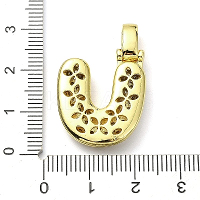 Brass Micro Pave Clear Cubic Zirconia Pendants KK-M279-01G-U-1