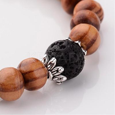Wood Stretch Bracelets BJEW-JB02404-01-1