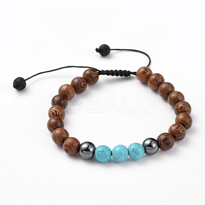 Adjustable Nylon Cord Braided Bead Bracelets BJEW-JB04776-1