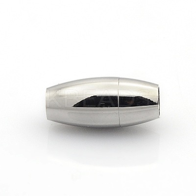 Tarnish Resistant 304 Stainless Steel Smooth Surface Magnetic Clasps with Glue-in Ends Fit 4mm Cords STAS-O042-11-1