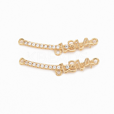 Brass Micro Pave Clear Cubic Zirconia Chandelier Component Links Connectors KK-N231-246-NF-1